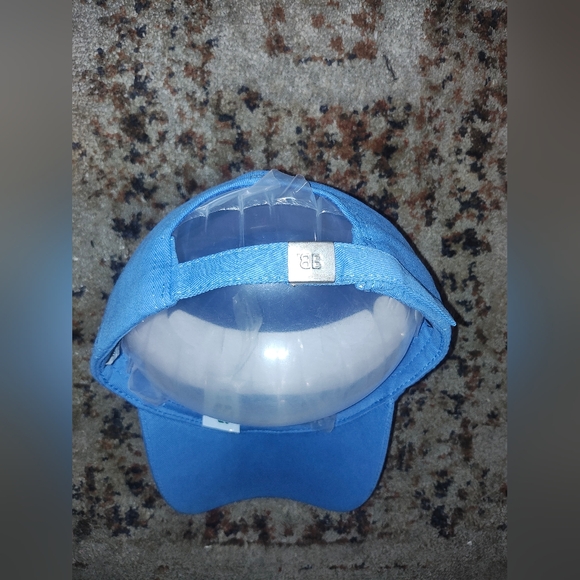 Balenciaga Men's Blue Embroidered Diagonal Cap New!! - Picture 3 of 7